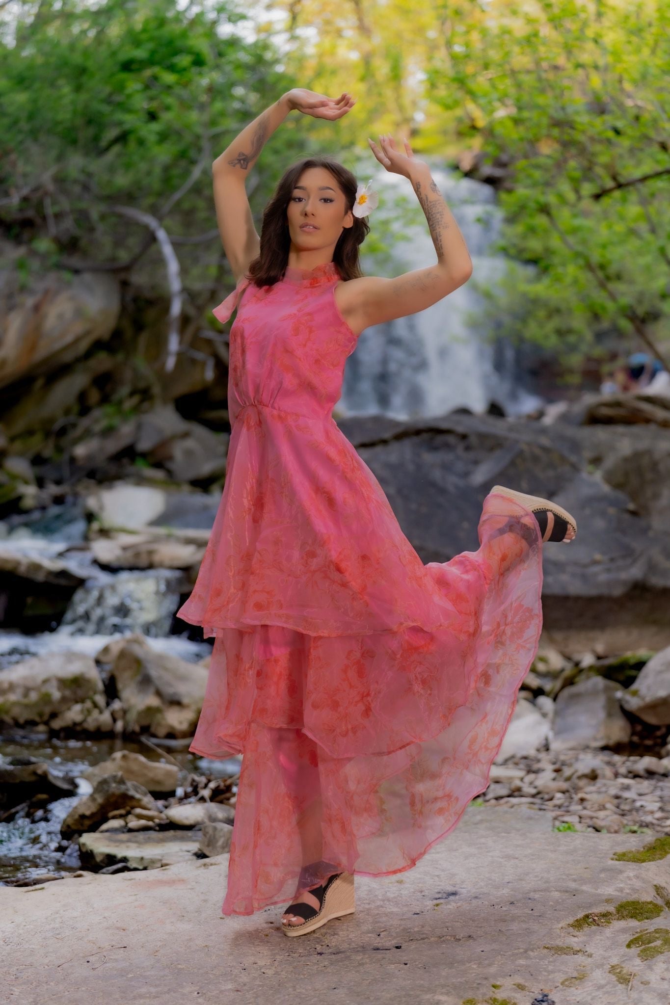 Liquid Organza Sleeveless Dress