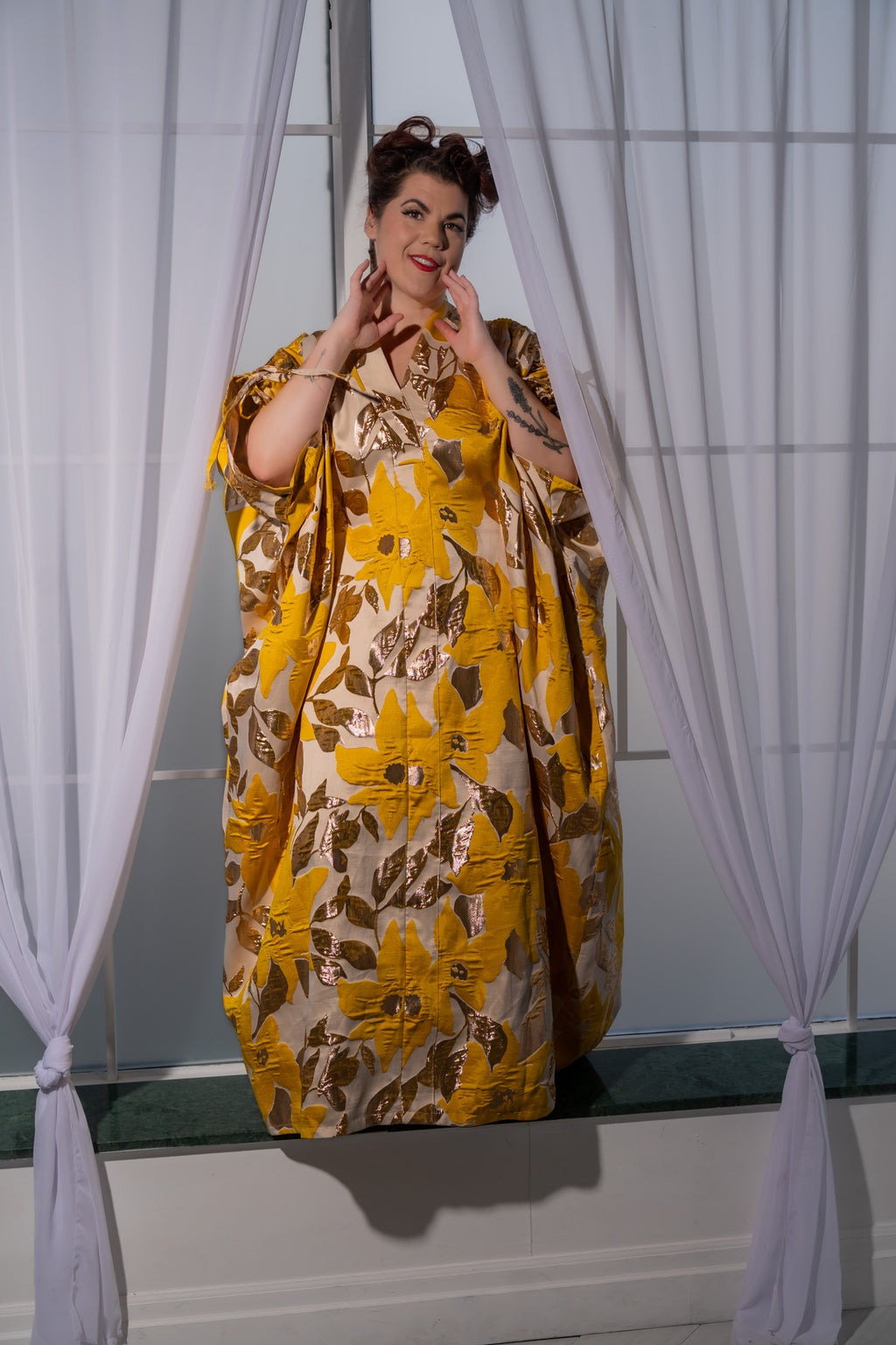 Golden Bloom Kaftan