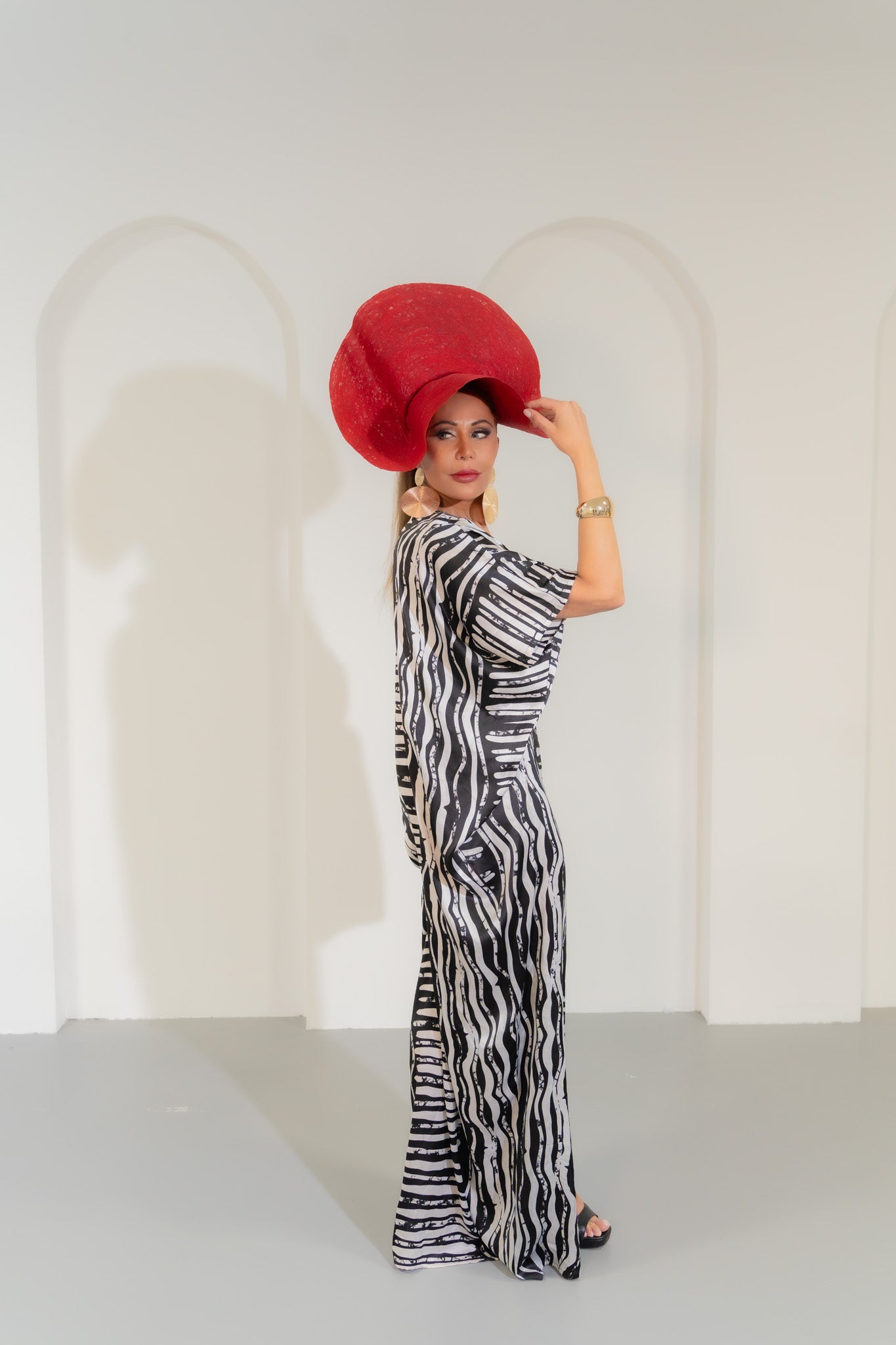 Monochrome Mirage Kaftan